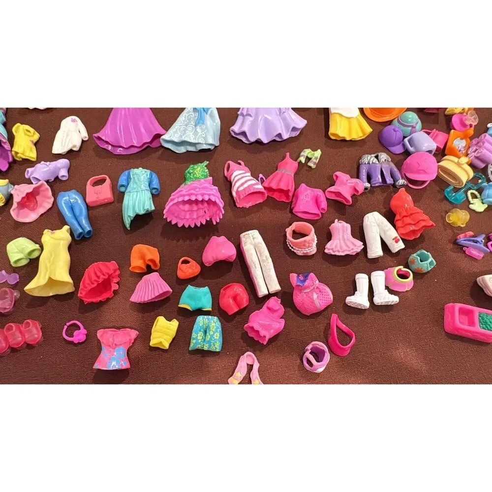 Huge POLLY POCKEt Lot Modern Dolls Accessories Clothes